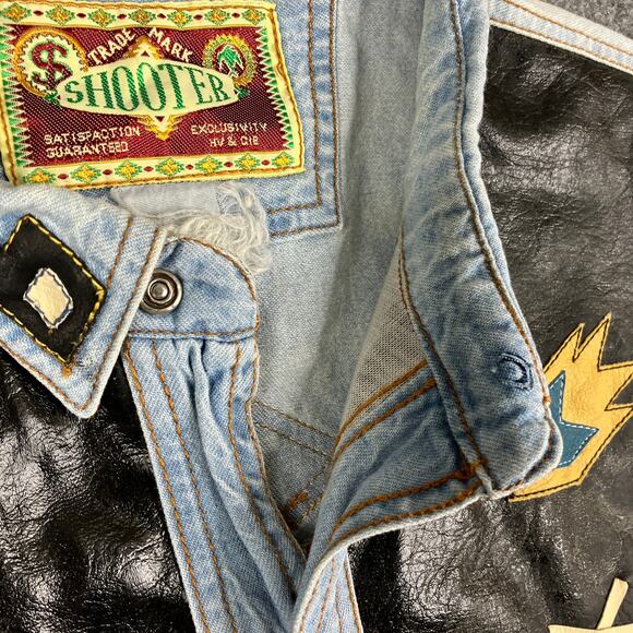 Trade Mark Shooter Western Shirt Mens 2XL Light Wash Denim Embroidered - Picture 6 of 9